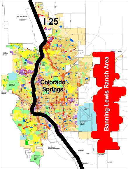 Banning-Lewis Ranch Area: 22,000 Acres of undeveloped land in Colorado Springs area.