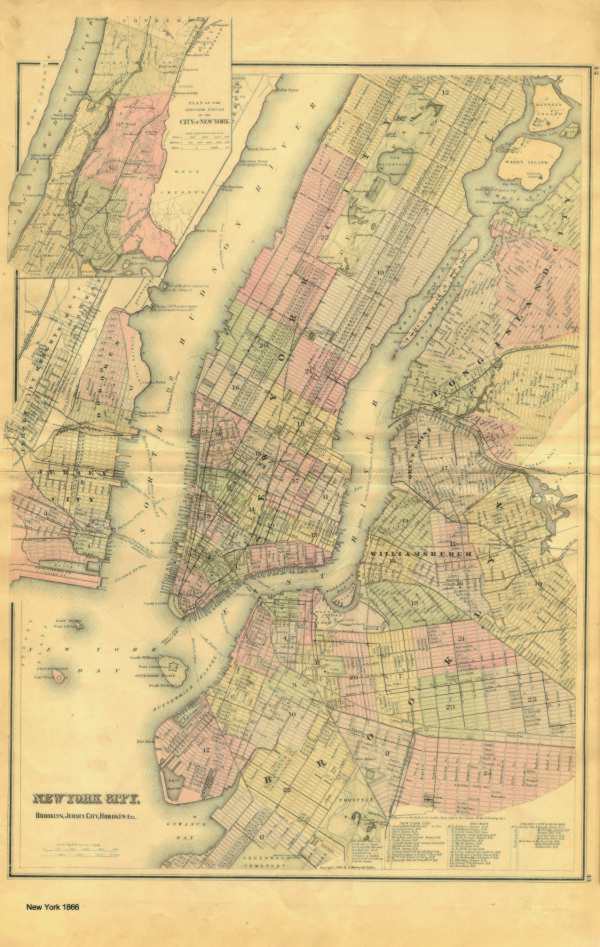 1866 Map of New York City