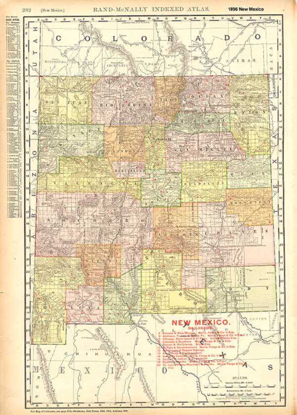 1896 Map of New Mexico